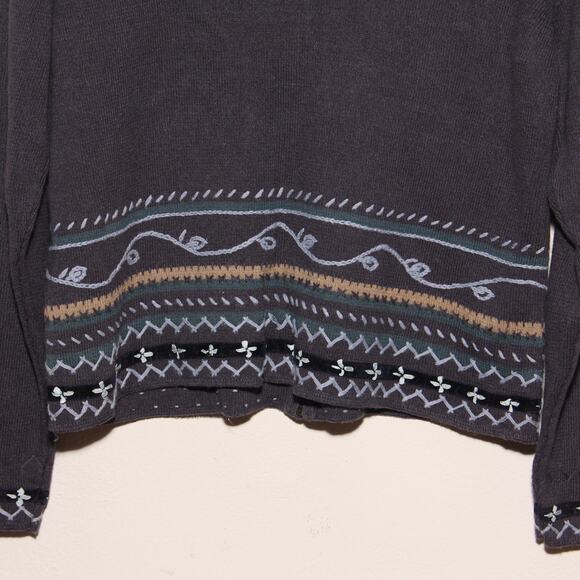 Vintage Woolrich Zip Front Cardigan Sweater Size Large Embroidered - Picture 5 of 7